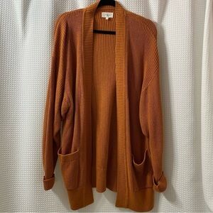 NWOT L&G Ribbed Pocket Open Cardigan